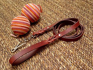 Handcrafted leather dog leash with quick release snap hook for Cane corso
